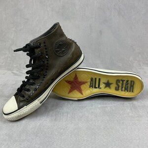 Converse John Varvatos Mens Shoes 9.5 Brown Leather Studded Spiked Hi All Star